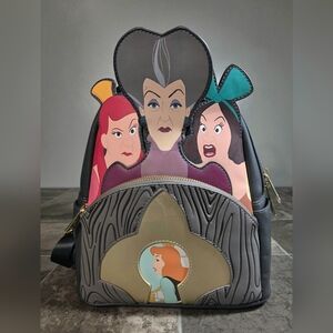 LOUNGEFLY DISNEY CINDERELLA VILLAINS BACKPACK.